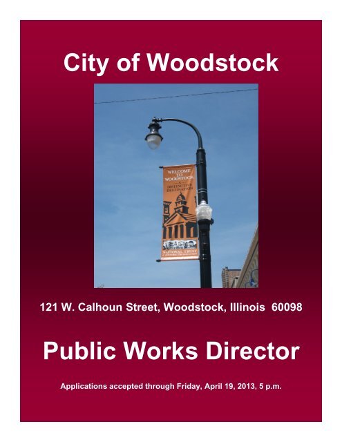 City of Woodstock Public Works Director - City of Woodstock, Illinois