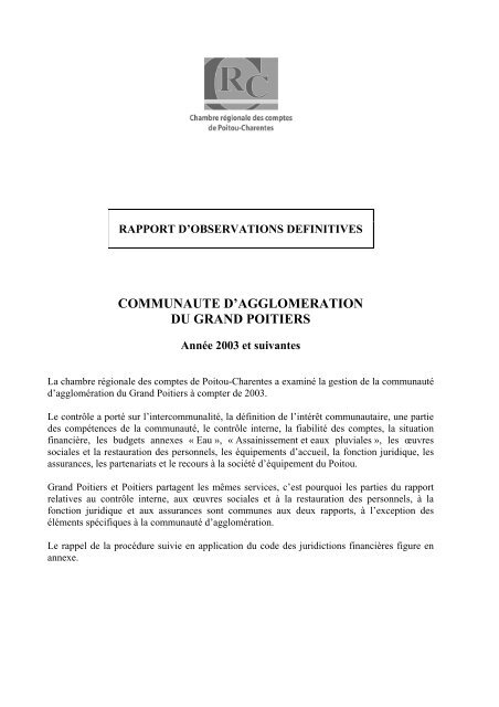 Rapport d'observations dÃ©finitives (PDF, 3,18 MB) - Cour des comptes