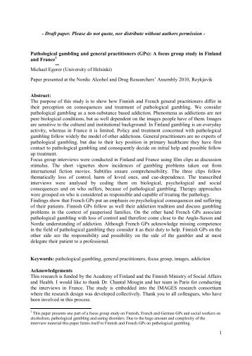 - Draft paper. Please do not quote, nor distribute without authors ...