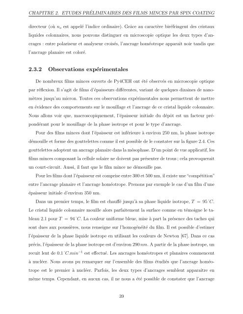 Etudes de cristaux liquides colonnaires en solution organique et en ...