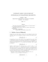 surface area and surface integrals on ellipsoid segments - CITR