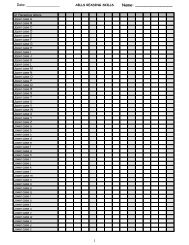 Q. Reading Skills - Tracking Sheets