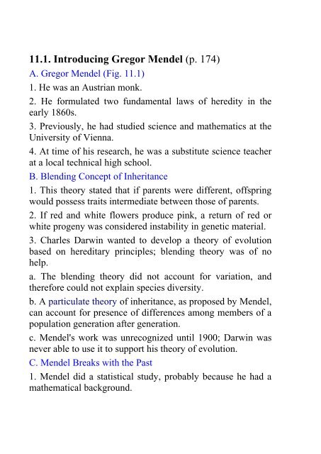 11.1. Introducing Gregor Mendel (p. 174)