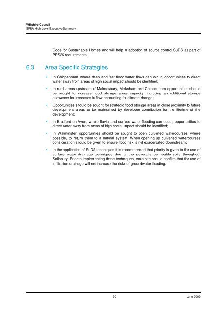 Strategic Flood Risk Assessment - Wiltshire Council