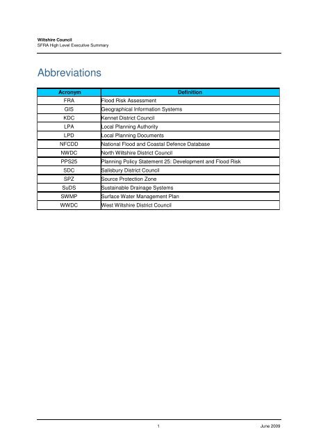 Strategic Flood Risk Assessment - Wiltshire Council