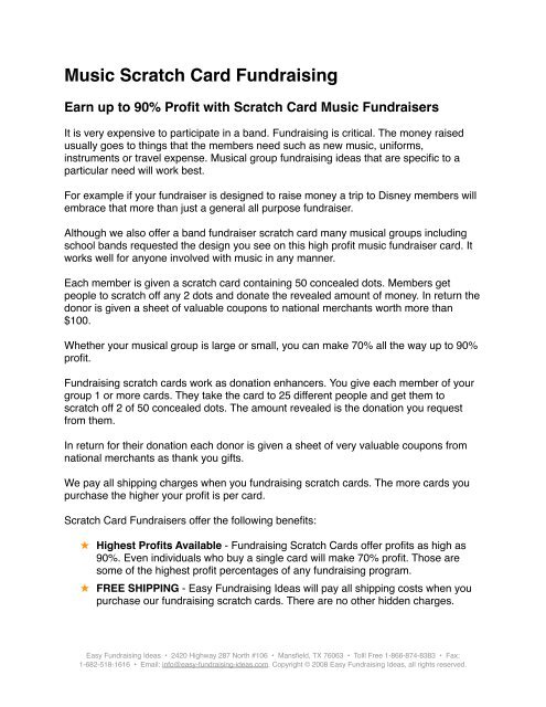 Music Scratch Card Fundraising - Easy Fundraising Ideas