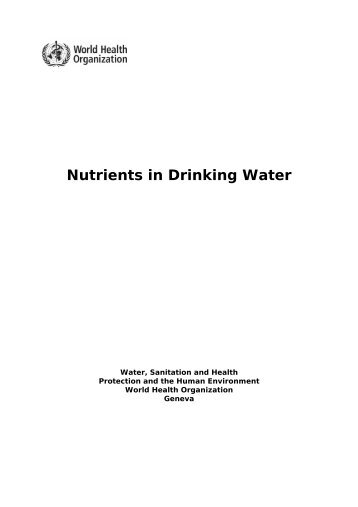 Nutrients in Drinking Water - World Health Organization