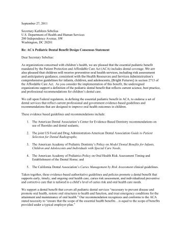 Letter to the Department of Health and Human Services regarding ...