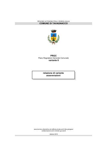 RELAZIONE e asseverazioni - Comune di Tavagnacco