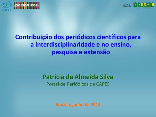 ContribuiÃ§Ã£o dos periÃ³dicos cientÃ­ficos para ... - Propesp