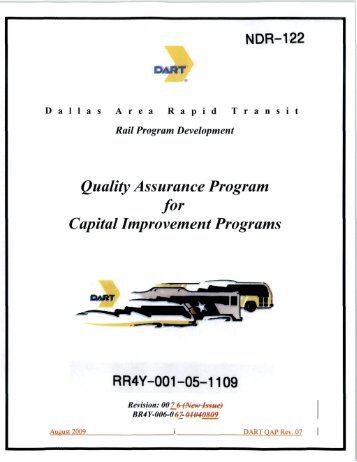 Quality Assurance Program for Capital Improvement Programs - Dart
