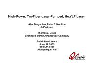 SSDLTR 2006: High-Power, Tm-Fiber-Laser-Pumped ... - Q-Peak, Inc.