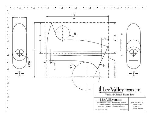 Veritas® Bench Plane Tote - Lee Valley Tools