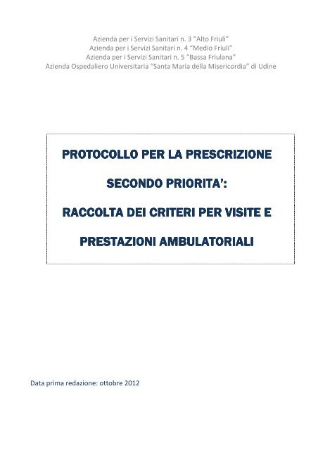 raccolta dei criteri per - Medio Friuli