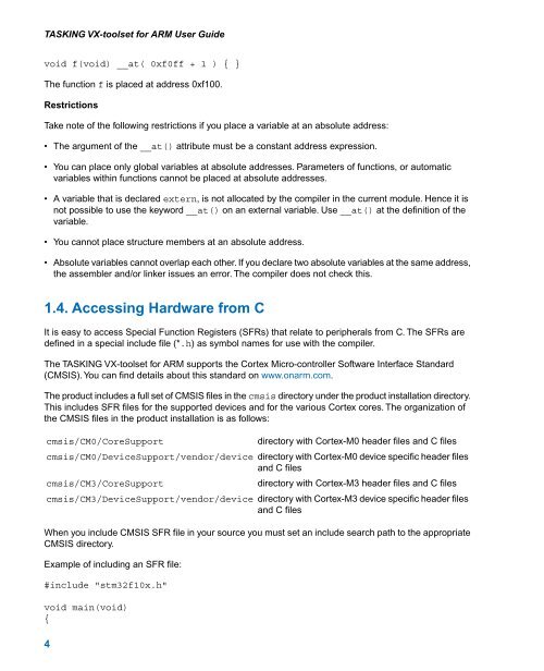 TASKING VX-toolset for ARM User Guide