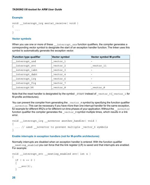 TASKING VX-toolset for ARM User Guide