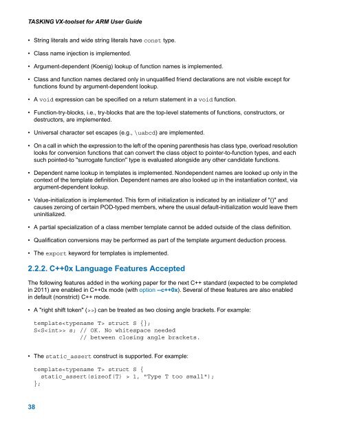 TASKING VX-toolset for ARM User Guide