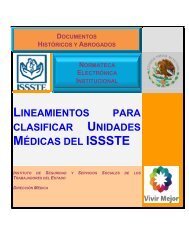 lineamientos para clasificar unidades médicas del issste