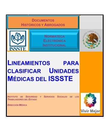 lineamientos para clasificar unidades médicas del issste