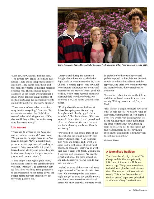 Fall 2005 PDF - Milton Academy