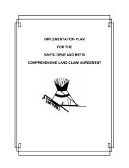 Implementation Plan for the Sahtu Dene and Metis Comprehensive ...