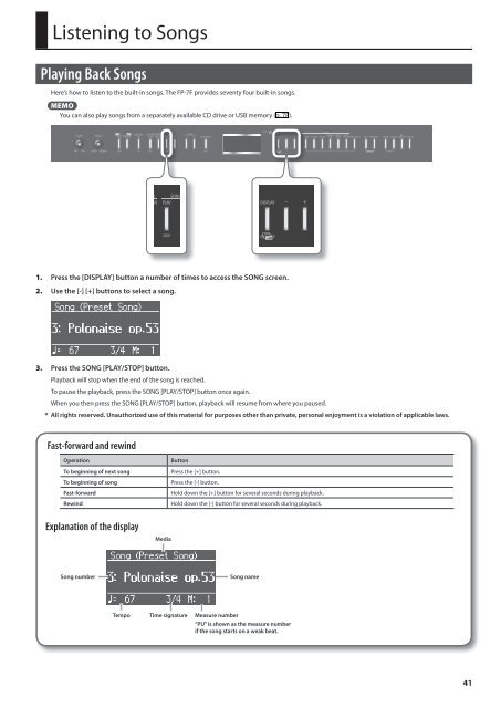 Owner's Manual (FP-7F_OM.pdf) - Roland