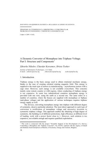 A Dynamic Converter of Monophase into Triphase Voltage. Part Ð ...
