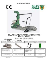 BILLY GOAT DL TRUCK LOADER VACUUM Owner's Manual