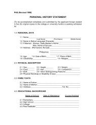 Personal History Statement(PHS)Form