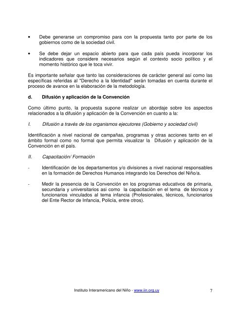 Propuesta inicial, reflexiones y aportes al Taller de Lima - IIN