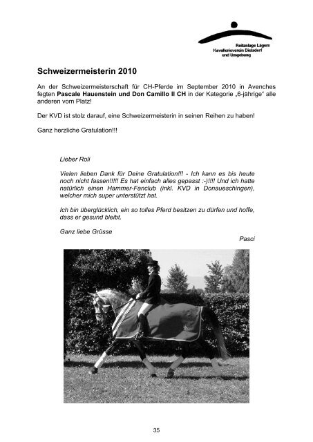 Neujahrsspringen 2011 - KVD-Kavallerieverein Dielsdorf