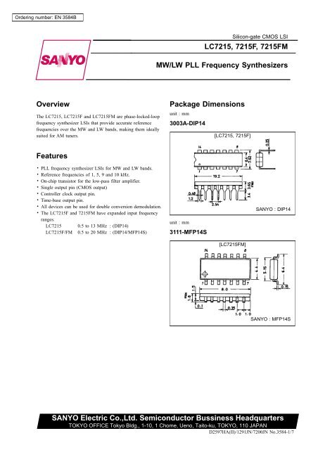 SANYO Electric Co.,Ltd. Semiconductor Bussiness Headquarters