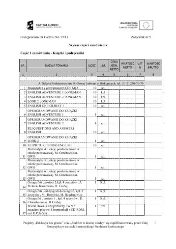 Zał. nr 5 do SIWZ