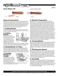 General Instructions 1. Cutting Blanks 2. Drilling Blanks ... - Woodcraft