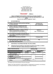 *Amended* FORM 8.3 - Sharenet