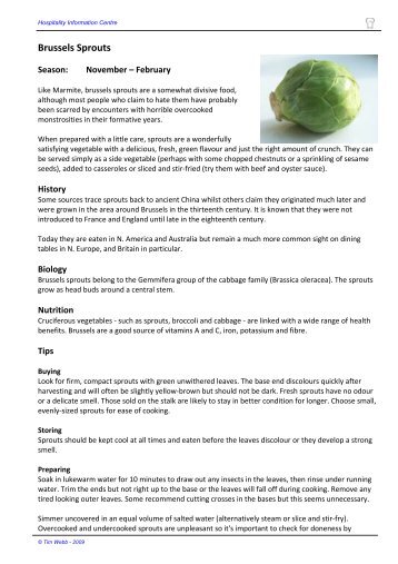 Brussels Sprouts - Info Centre