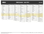 STARZ Schedule - April, 2013