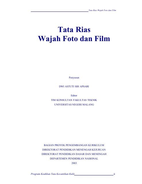 Tata Rias Wajah Foto Dan Film - e-Learning Sekolah Menengah ...