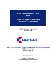 ROLE DELINEATION STUDY FOR Construction Health and Safety ...