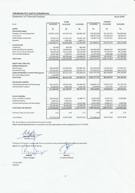 Interim Financial Statements as of 31-03-2013 - Colombo Stock ...