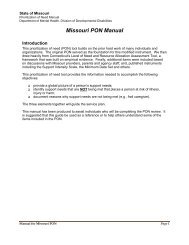 Missouri PON Manual - Missouri Department of Mental Health