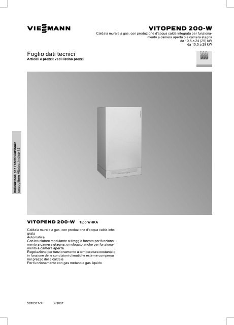 vitopend 200-w - Certificazione energetica edifici
