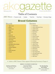 Table of Contents - Parent Directory - American Kennel Club