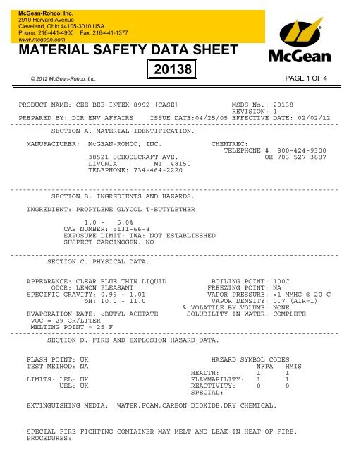 MSDS - McGean