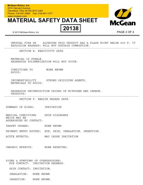 MSDS - McGean