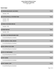 Labs and Tests for Gynecologic Procedures - Indiana Regional ...