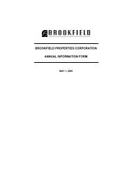 brookfield properties corporation annual information form