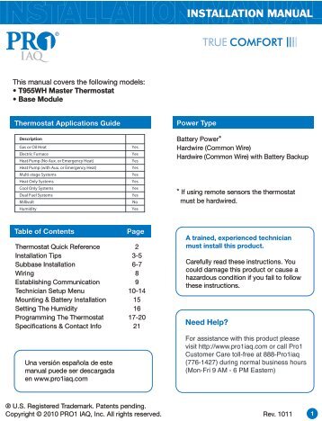 INSTALLATION MANUAL - Ingram's Water & Air Equipment