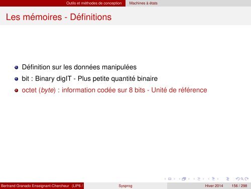 Transparents du cours - VHDL - MAE - MÃ©moire - Free