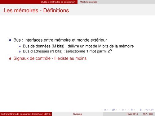 Transparents du cours - VHDL - MAE - MÃ©moire - Free